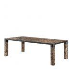 Bold Rectangular Brown Marble Dining Table by GHIDINI1961