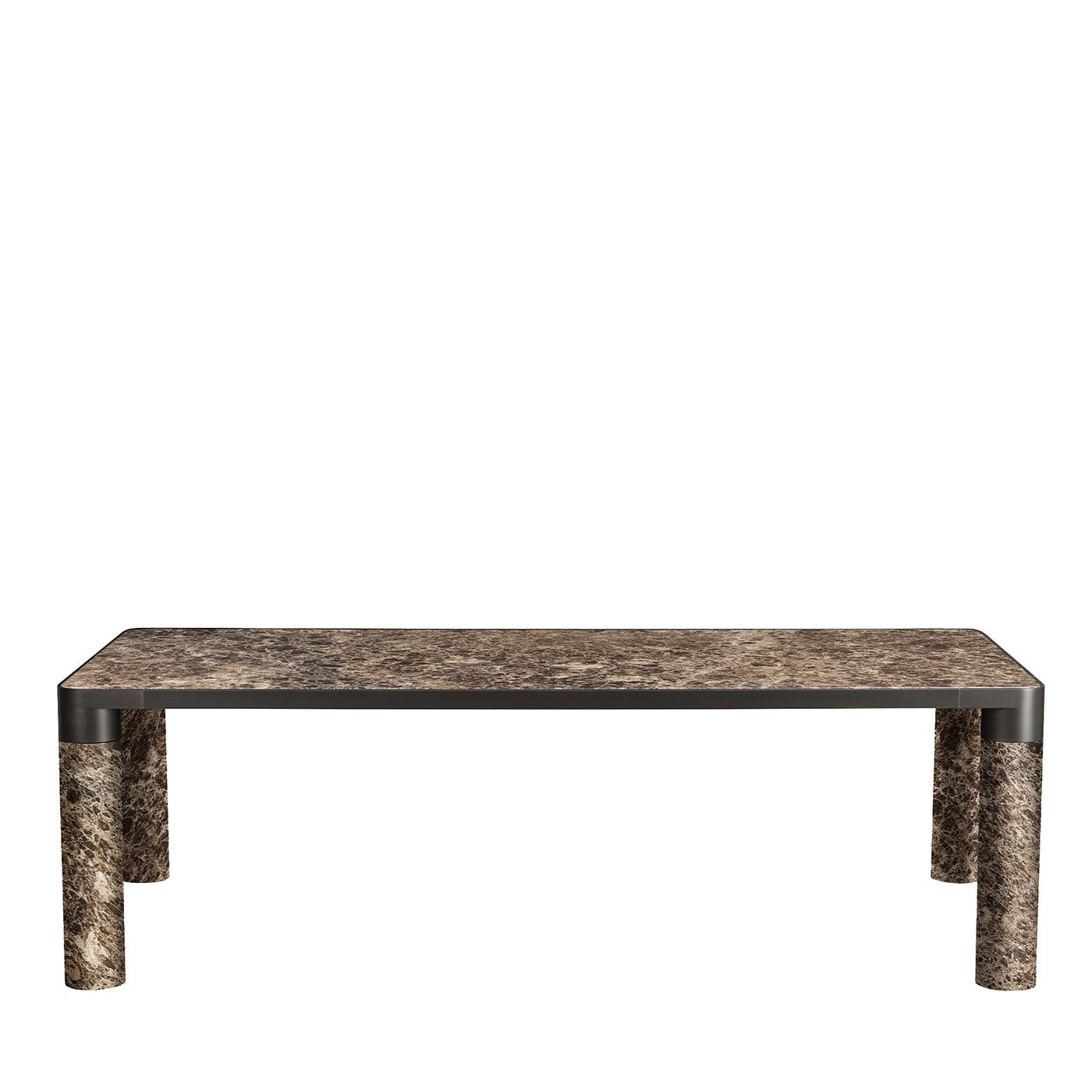 Bold Rectangular Brown Marble Dining Table by GHIDINI1961