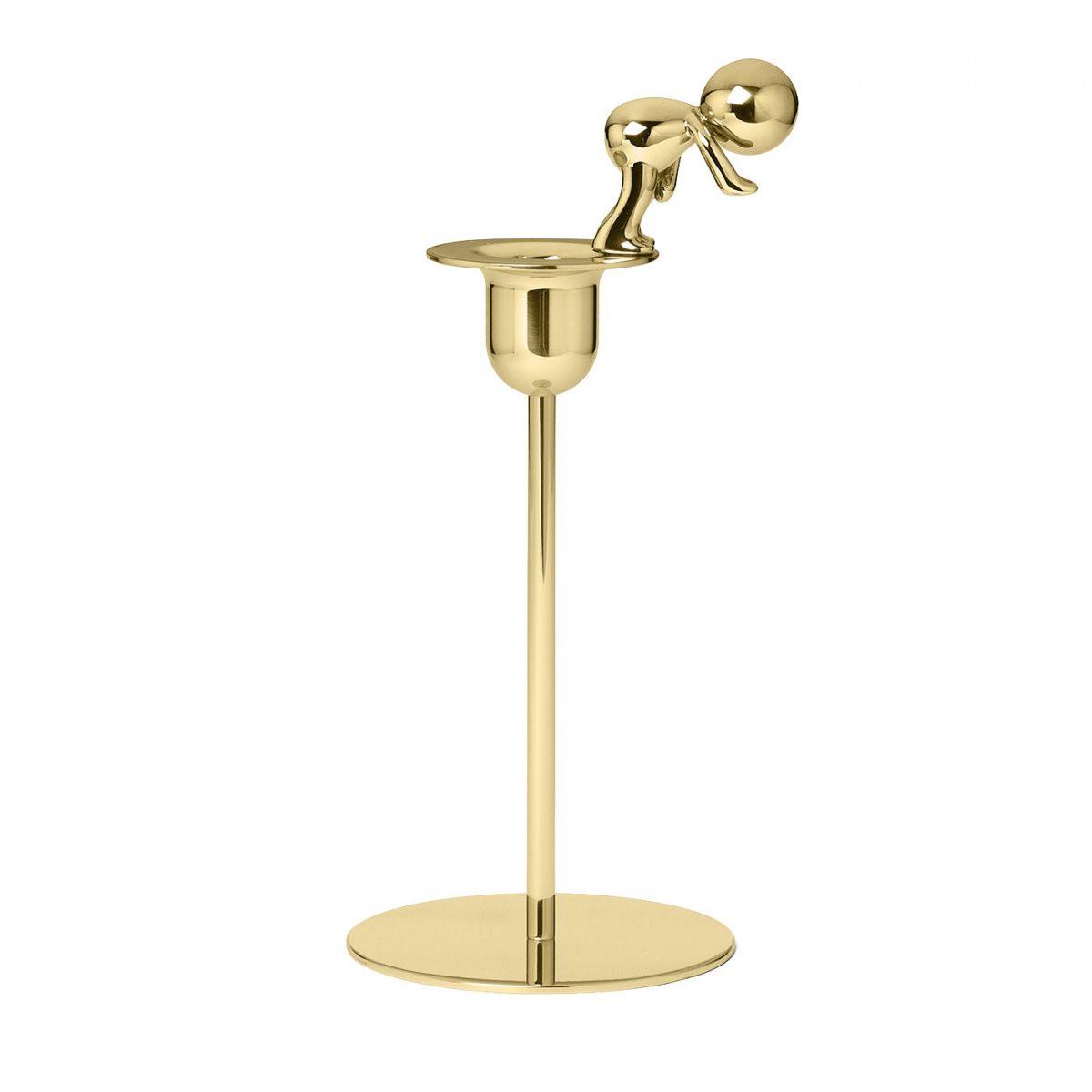 Omini Diver Short Candlestick in Polished Brass By GHIDINI1961