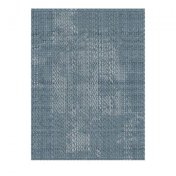 Triple Waves Rectangular Blue Rug by GHIDINI1961