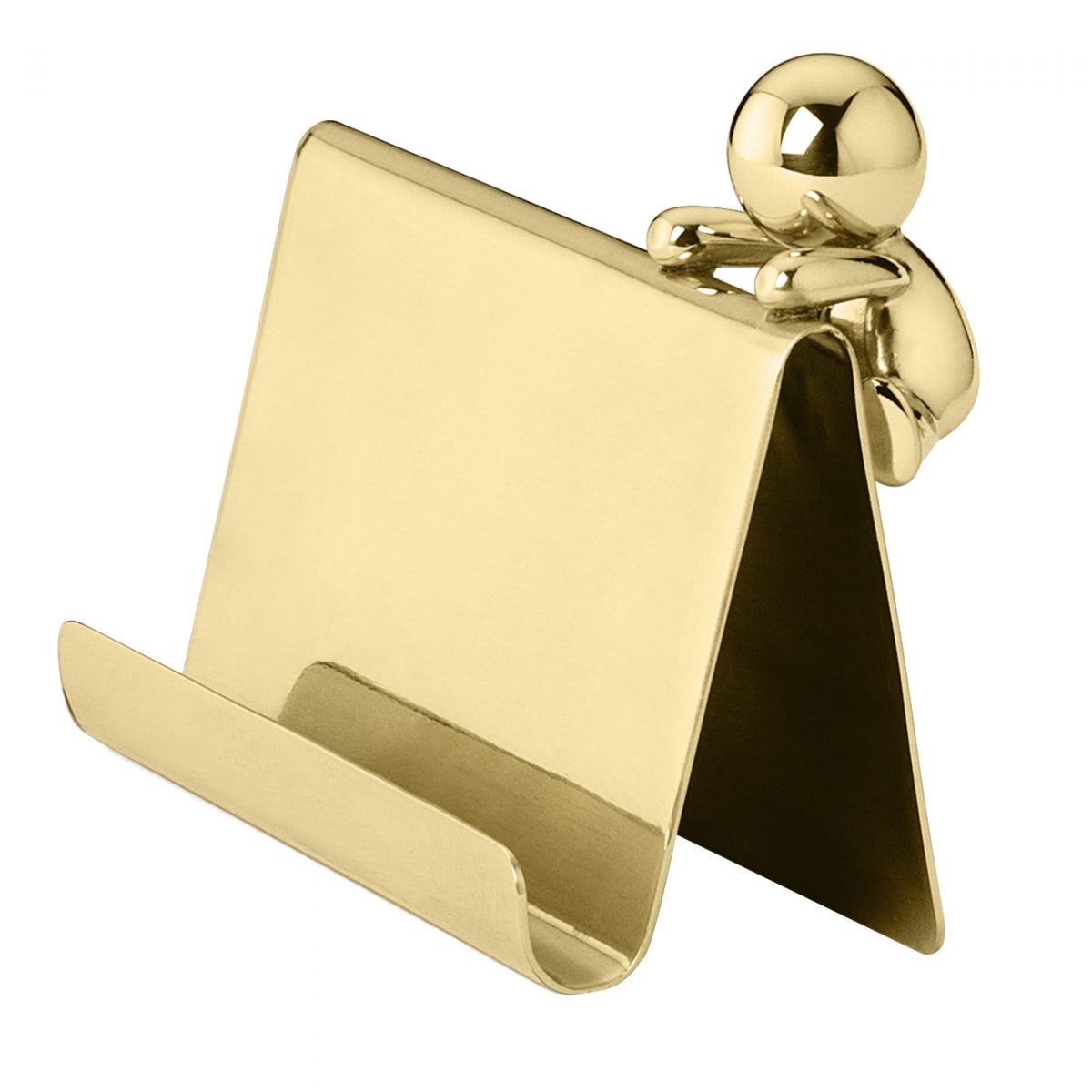 Omini Business Card Holder in Polished Brass By GHIDINI1961