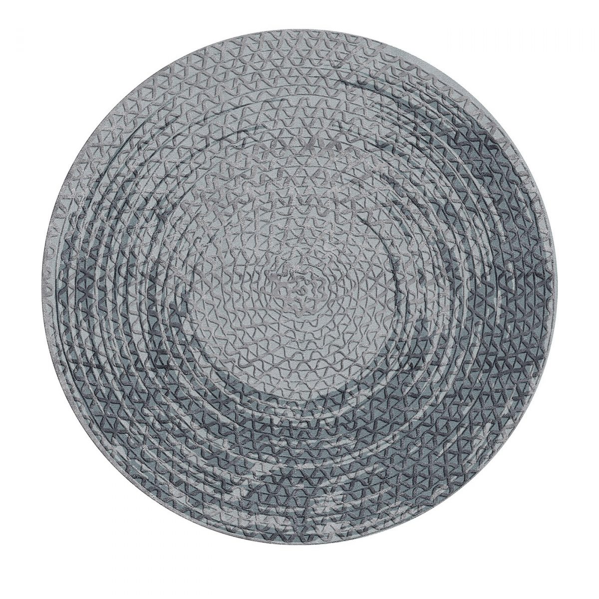 Triple Waves Round Grey Rug by GHIDINI1961