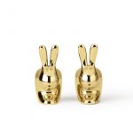 Rabbit Salt and Pepper Shaker in Brass Finish By GHIDINI1961