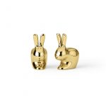 Rabbit Salt and Pepper Shaker in Brass Finish By GHIDINI1961