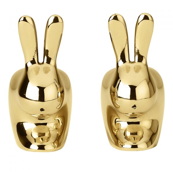 Rabbit Salt and Pepper Shaker in Brass Finish By GHIDINI1961