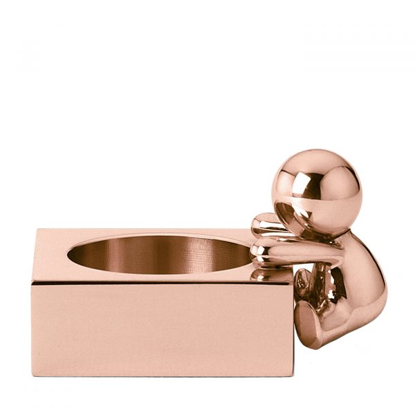 Omini Squared Tea Light holder in Rose Gold By GHIDINI1961