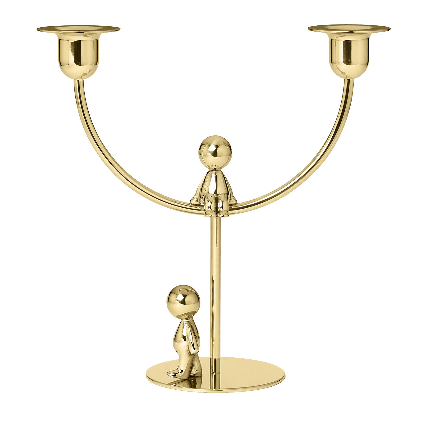 Omini Thinker Walkman Candlestick in Polished Brass By GHIDINI1961