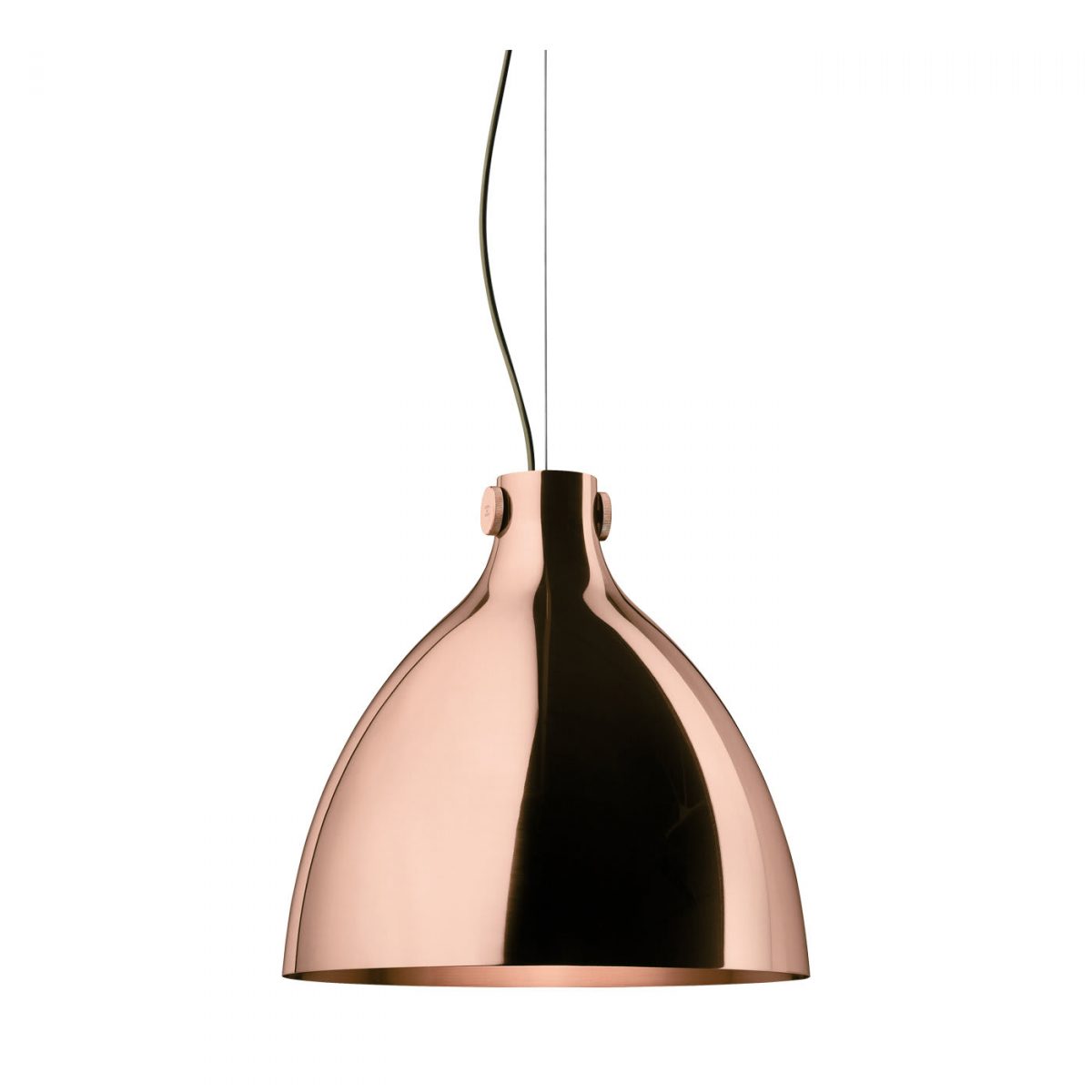 Round Suspension Lamp in Copper By GHIDINI1961