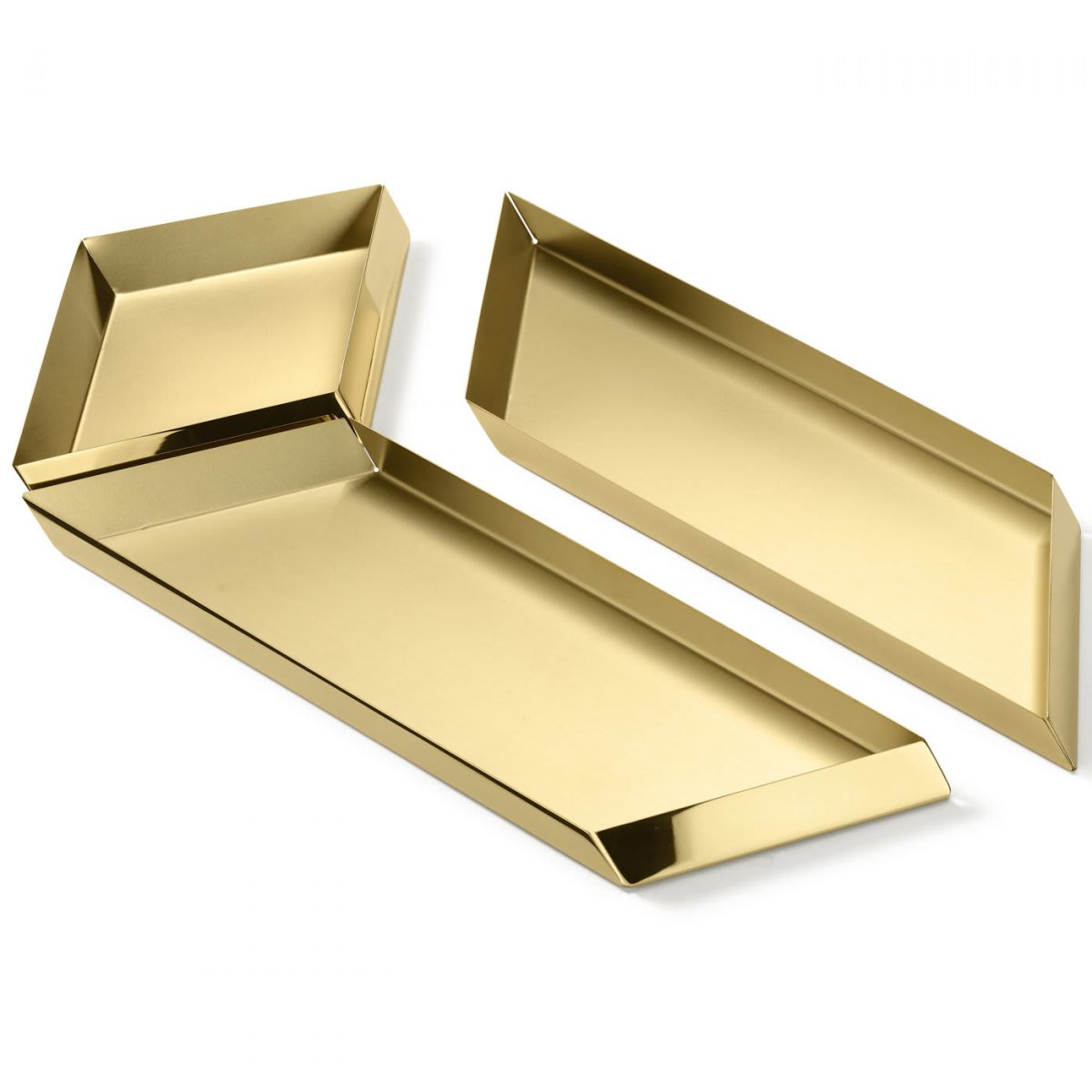 Axonometry Polished Brass Large Parallelepiped Tray By GHIDINI1961