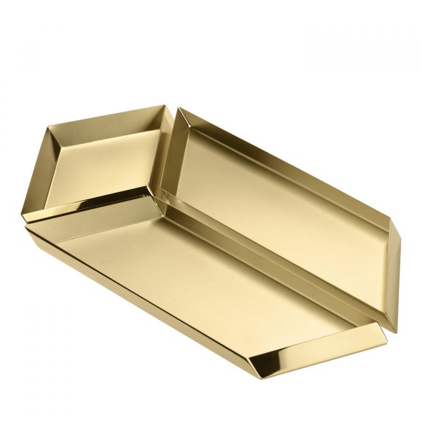 Axonometry Polished Brass Large Parallelepiped Tray By GHIDINI1961