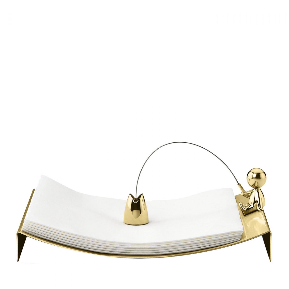 Omini Fisherman Napkin Tray in Polished Brass By GHIDINI1961