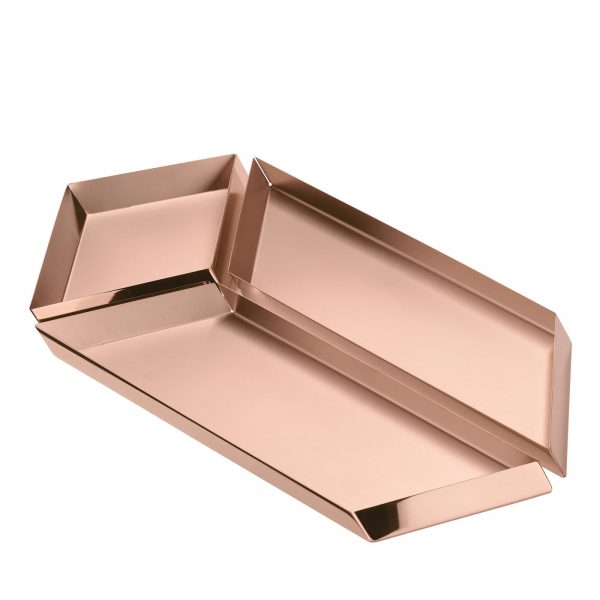 Set of Three Parallelepiped Trays in Copper By GHIDINI1961