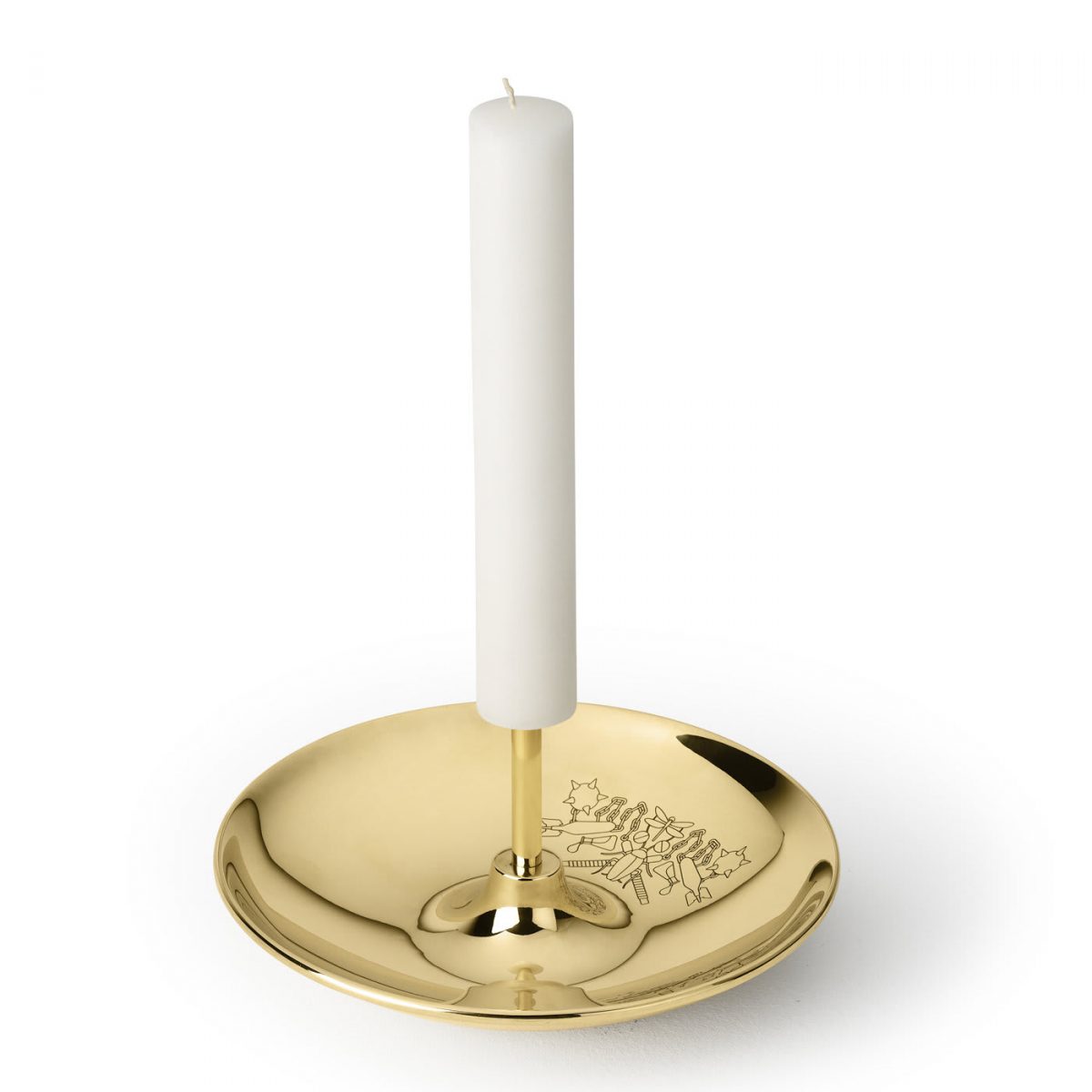 There Candle Holder Gold in Polished Brass By GHIDINI1961