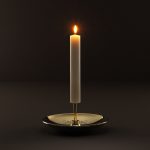 There Candle Holder Gold in Polished Brass By GHIDINI1961