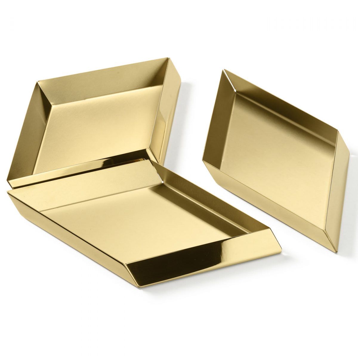 Axonometry Polished Brass Large Cube Tray By GHIDINI1961