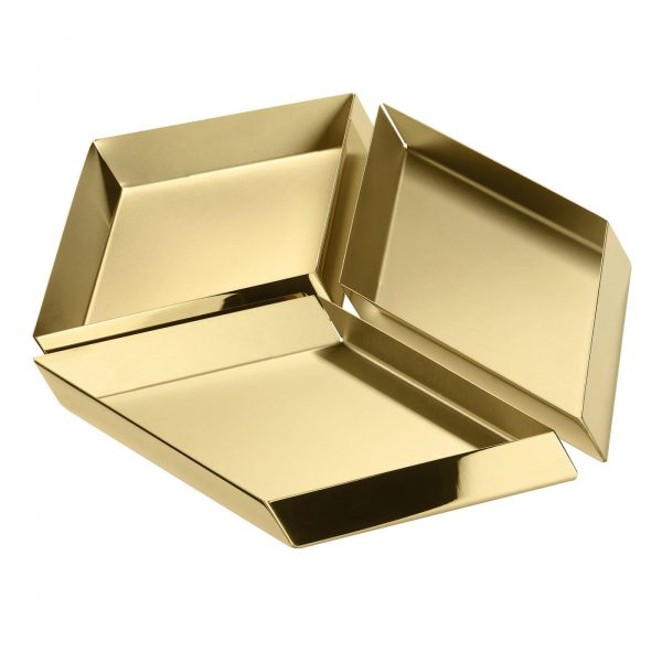 Axonometry Polished Brass Large Cube Tray By GHIDINI1961