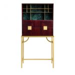 Zuan Mahogany and Verde Alpi Marble Bar Cabinet by GHIDINI1961