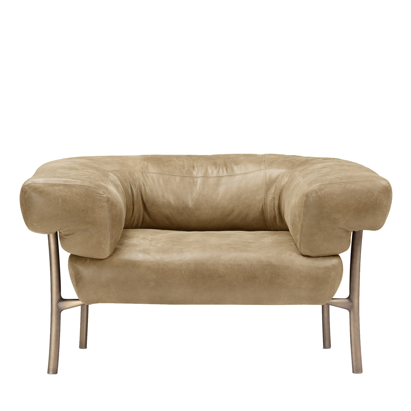 Katana Beige Leather Armchair by GHIDINI1961