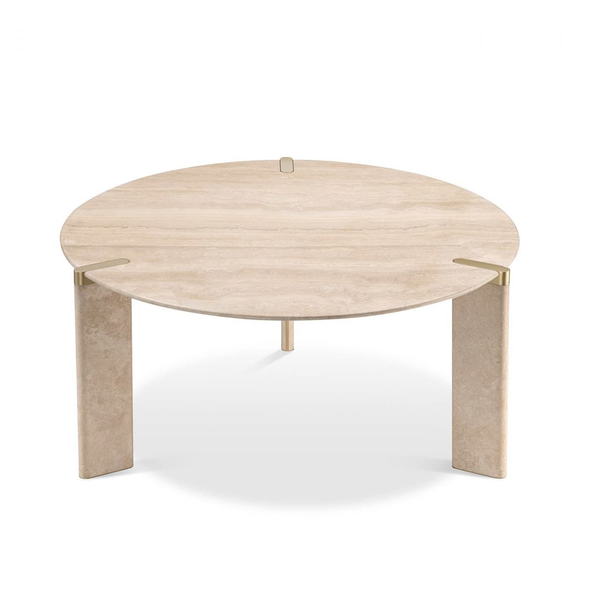 Ottanta Round Travertine Dining Table by GHIDINI1961