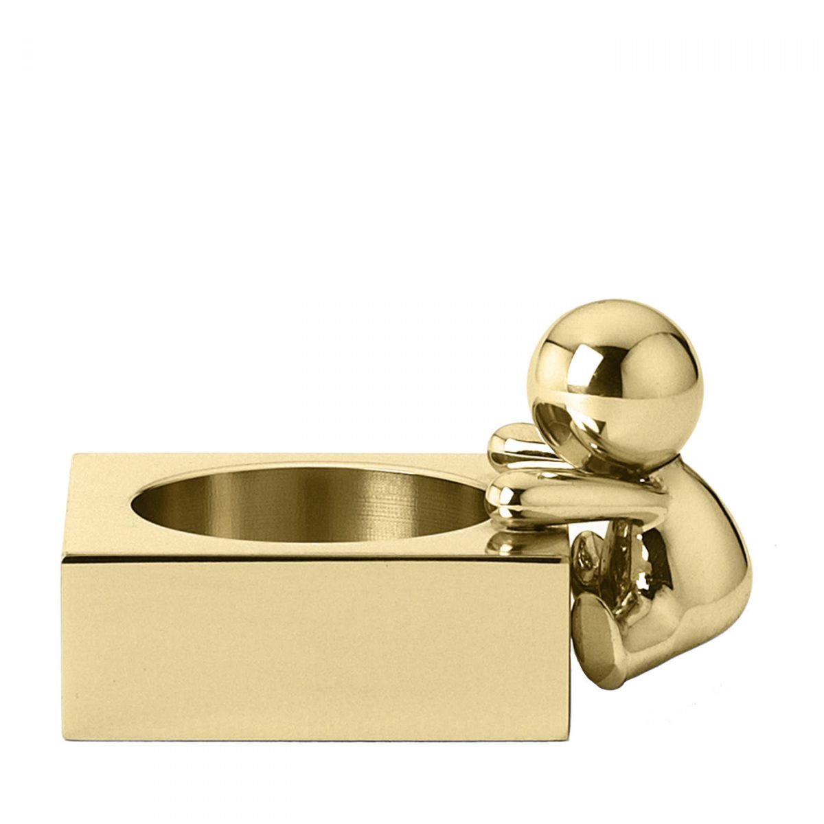 Omini Squared Tea Light holder in Polished Brass By GHIDINI1961