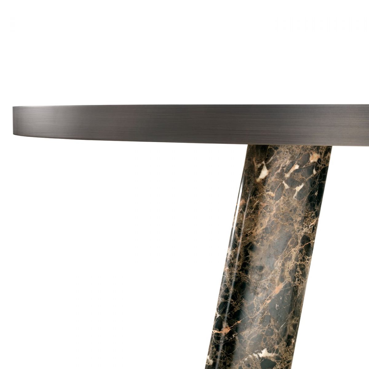 Native Dark Emperador Round Dining Table by GHIDINI1961