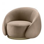 Abbracci Circular Taupe Armchair by GHIDINI1961