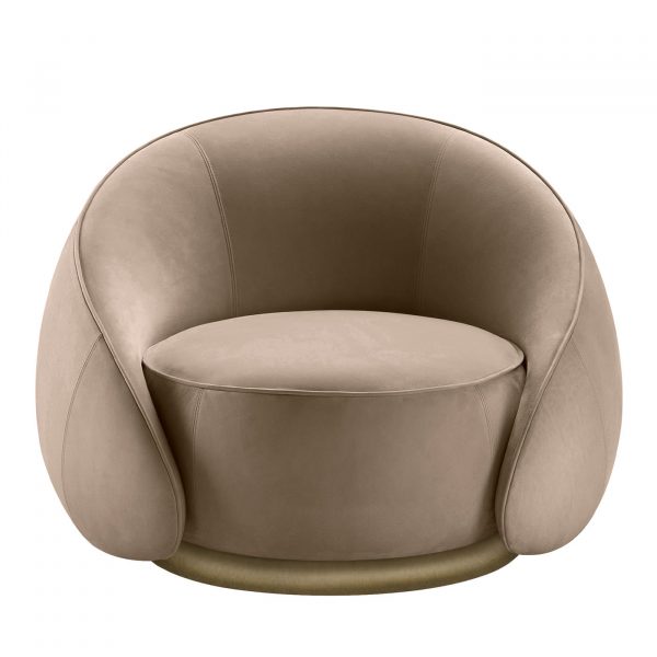 Abbracci Circular Taupe Armchair by GHIDINI1961