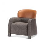 Bucket Brown/Grey Armchair with Low Headrest by GHIDINI1961