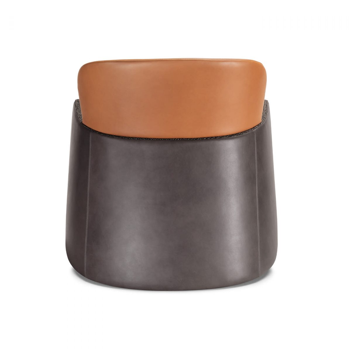 Bucket Brown/Grey Armchair with Low Headrest by GHIDINI1961