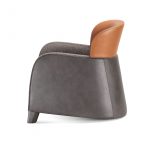 Bucket Brown/Grey Armchair with Low Headrest by GHIDINI1961