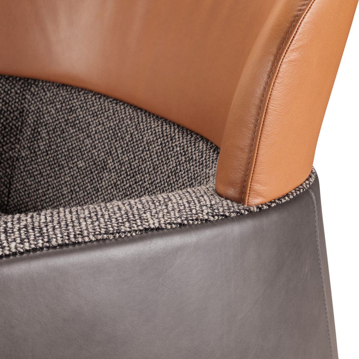 Bucket Brown/Grey Armchair with Low Headrest by GHIDINI1961