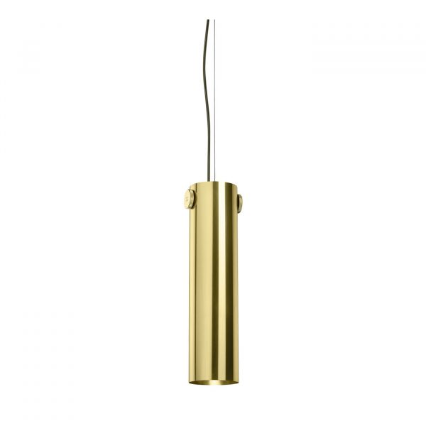 Cylinder Suspension Lamp in Polished Brass By GHIDINI1961