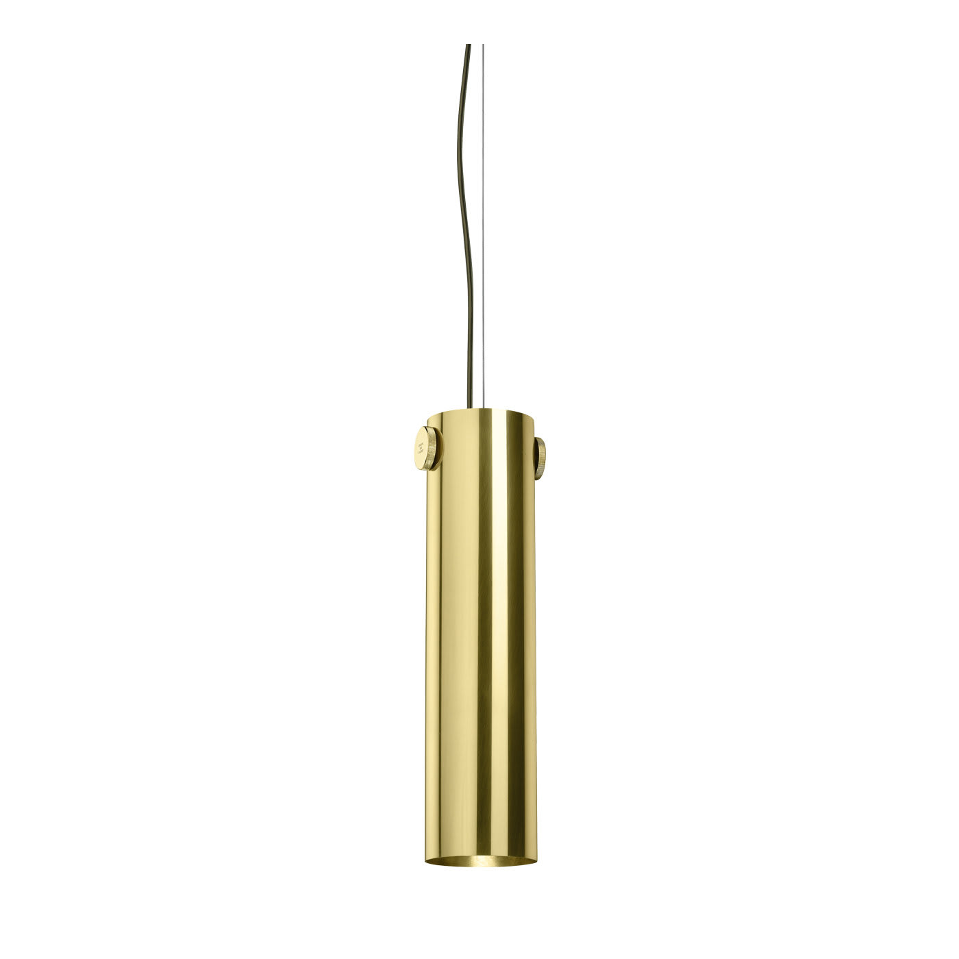 Cylinder Suspension Lamp in Polished Brass By GHIDINI1961