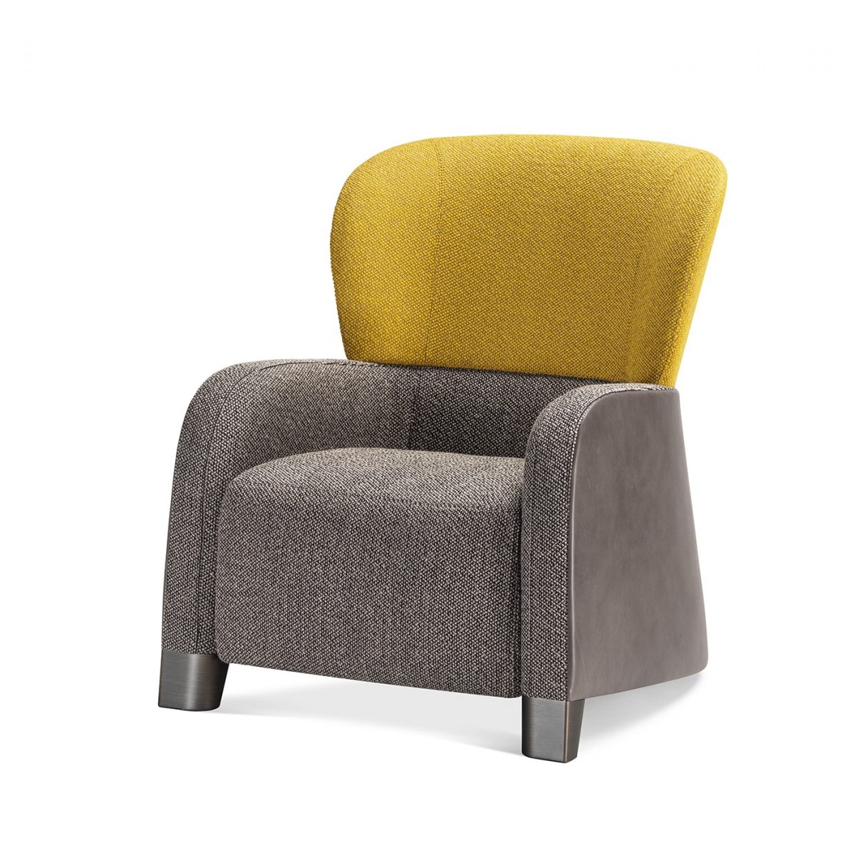 Bucket Yellow/Grey Armchair with Tall Headrest by GHIDINI1961