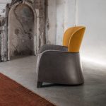 Bucket Yellow/Grey Armchair with Tall Headrest by GHIDINI1961