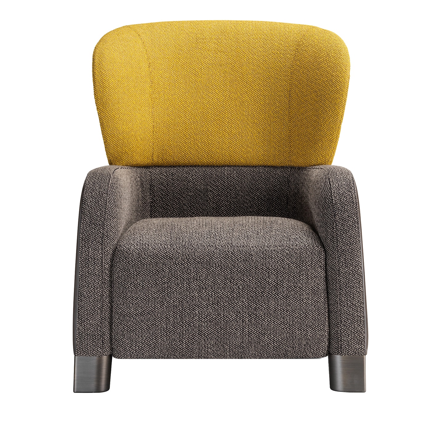 Bucket Yellow/Grey Armchair with Tall Headrest by GHIDINI1961