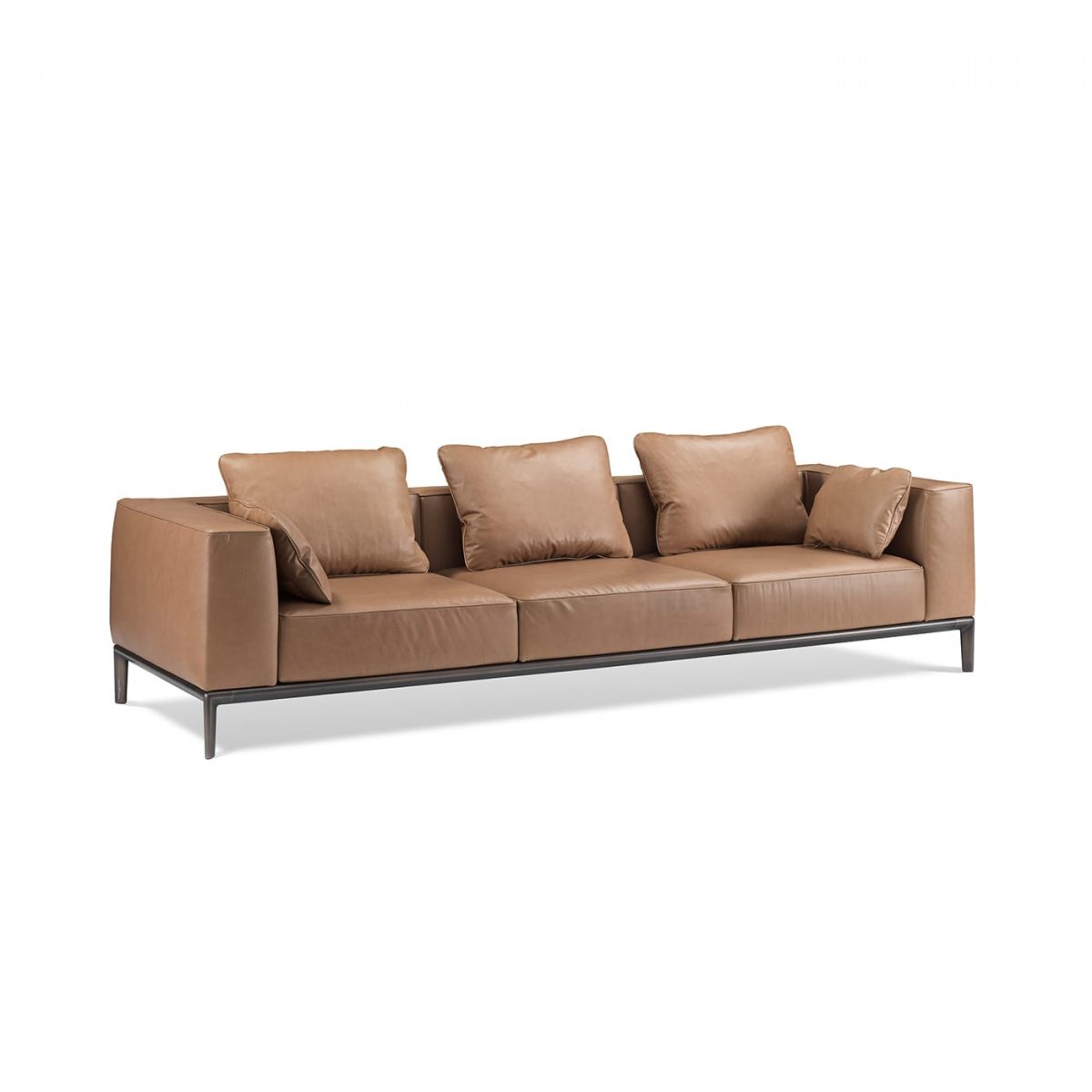 Milo Brown Leather Sofa by GHIDINI1961