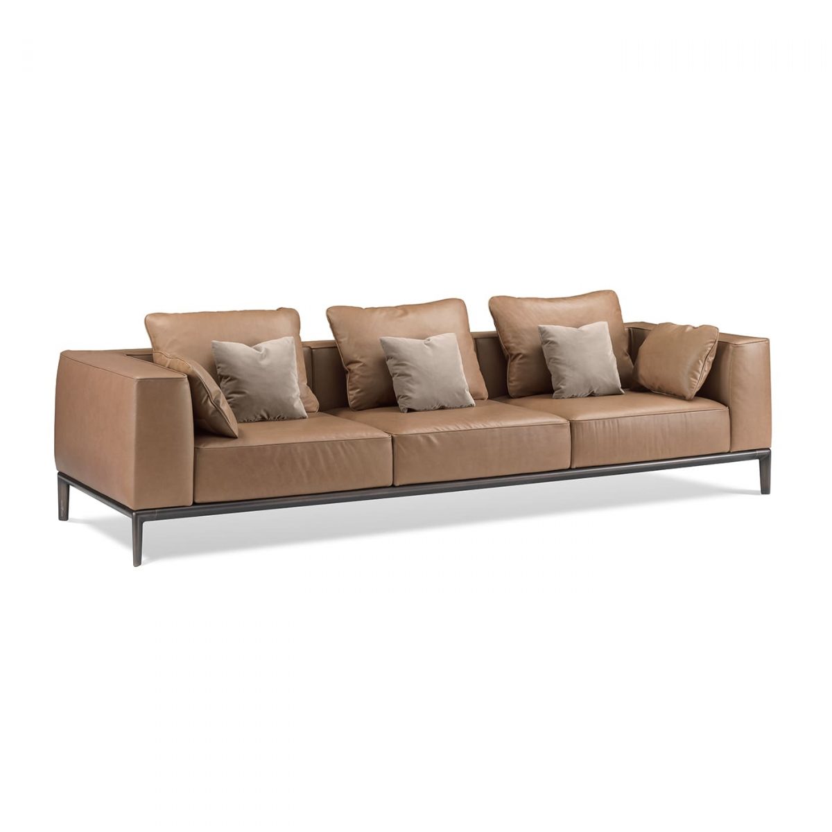 Milo Brown Leather Sofa by GHIDINI1961