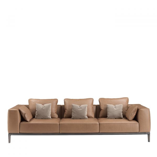 Milo Brown Leather Sofa by GHIDINI1961