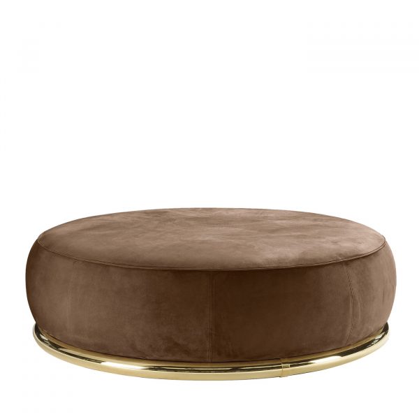 Abbracci Round Brown Ottoman by GHIDINI1961