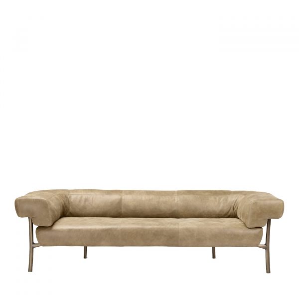 Katana Beige Leather Sofa by GHIDINI1961