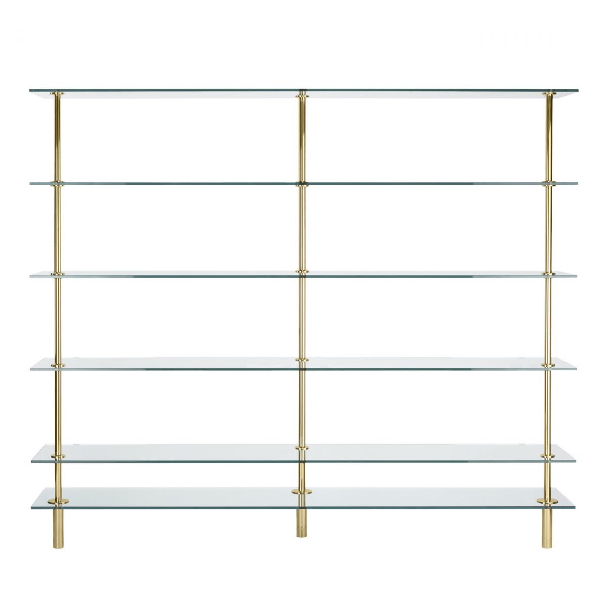 Legs Bookshelves in Crystal and Polished Brass By GHIDINI1961