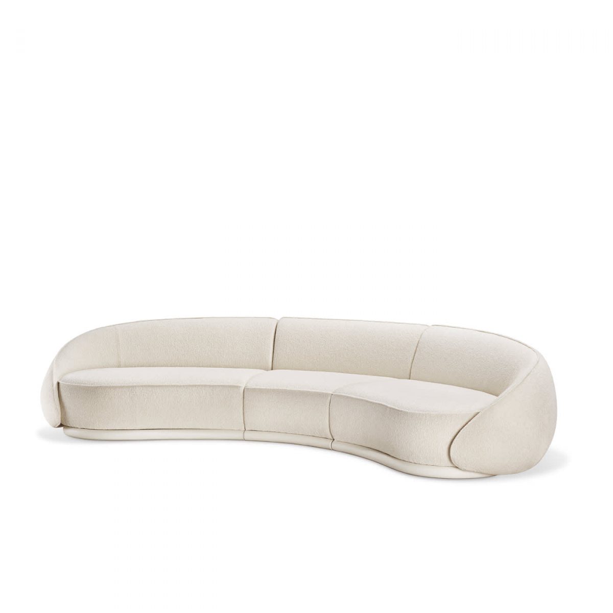 Abbracci 3-Module White Sofa by GHIDINI1961