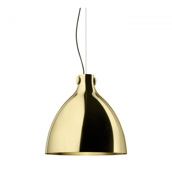 Round Suspension Lamp in Polished Brass By GHIDINI1961