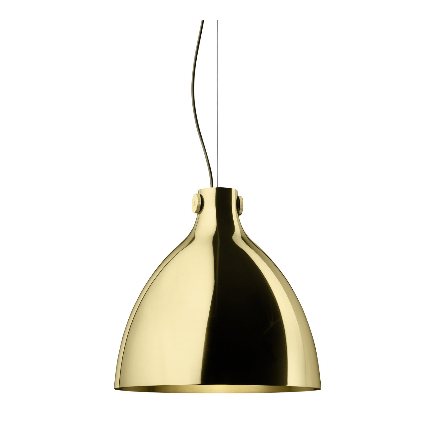 Round Suspension Lamp in Polished Brass By GHIDINI1961