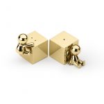 Omini Salt and Pepper Shakers in Polished Brass Finish by GHIDINI1961