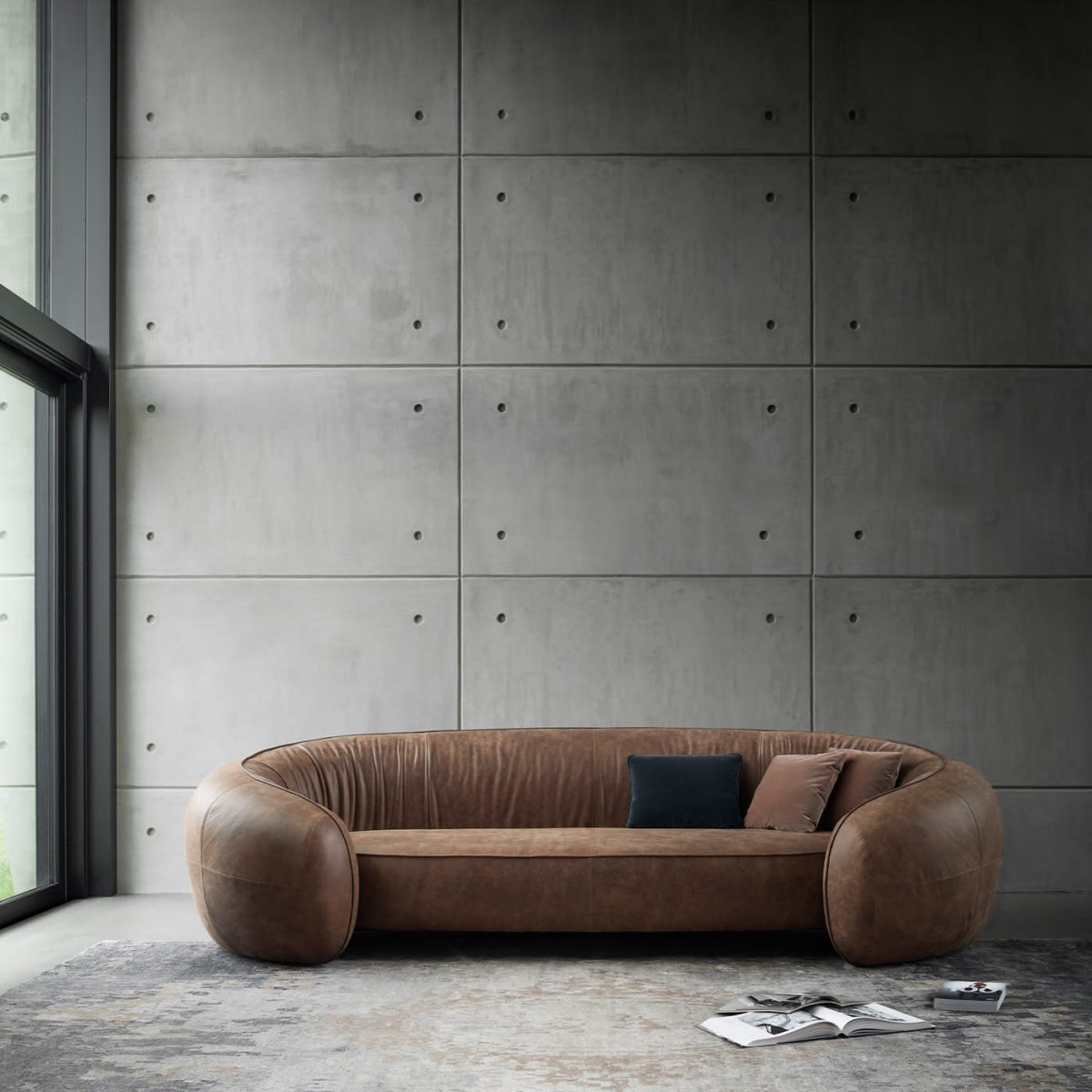 Bridge 3-Seater Brown Sofa by GHIDINI1961