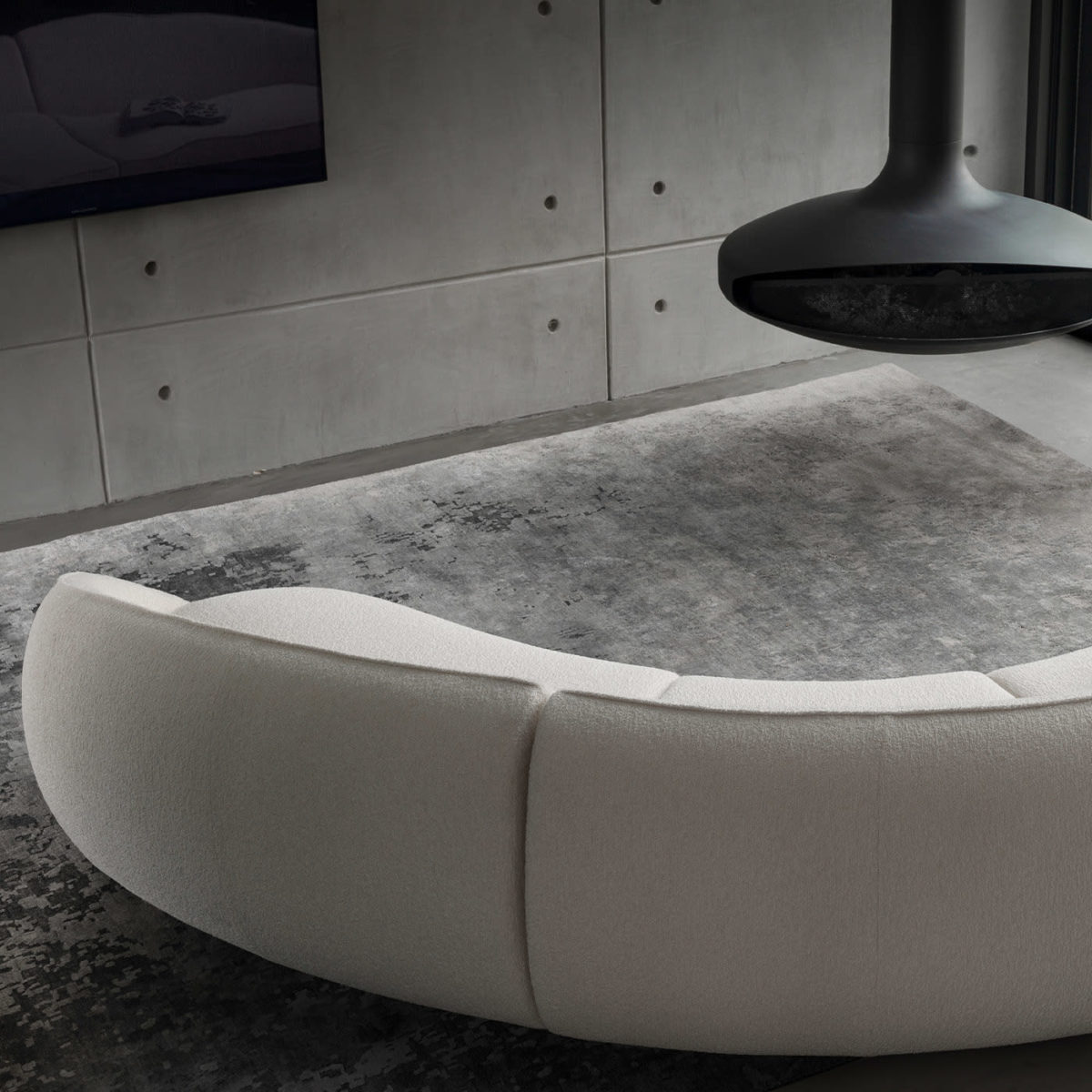 Abbracci 4-Module White Sofa by GHIDINI1961