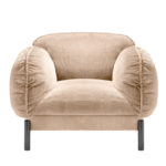 Tarantino Beige Velvet Armchair by GHIDINI1961