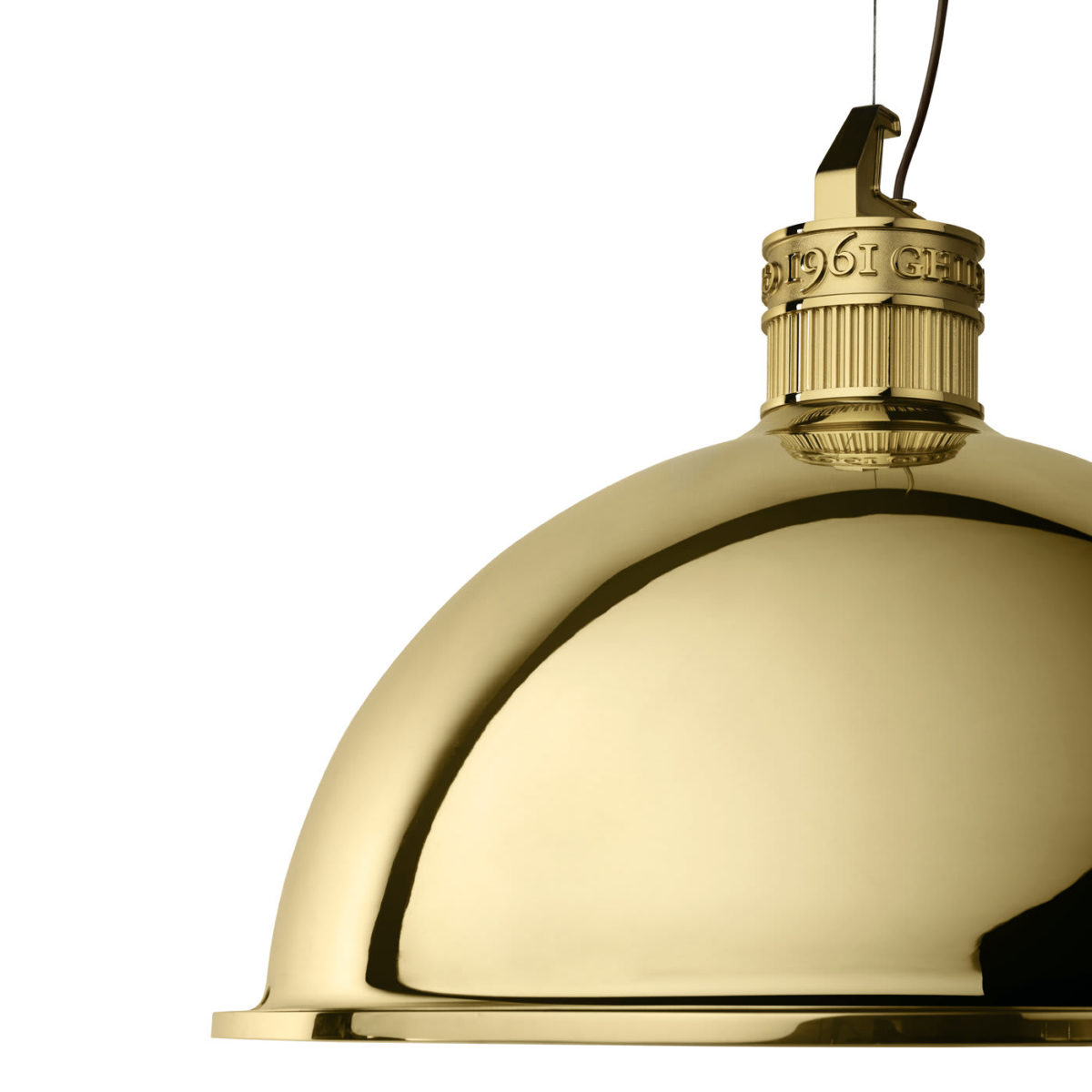 Factory Big Pendant Lamp in Polished Brass by GHIDINI1961